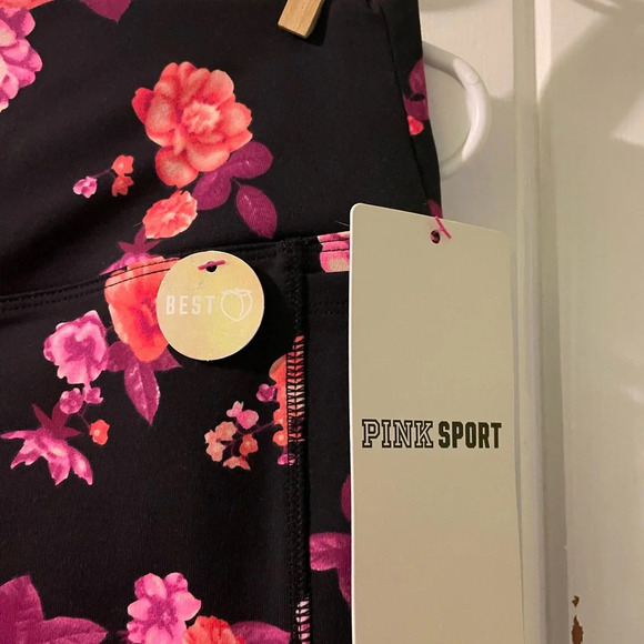 Vs Pink Roses leggings-medium **NEW* - Picture 2 of 5